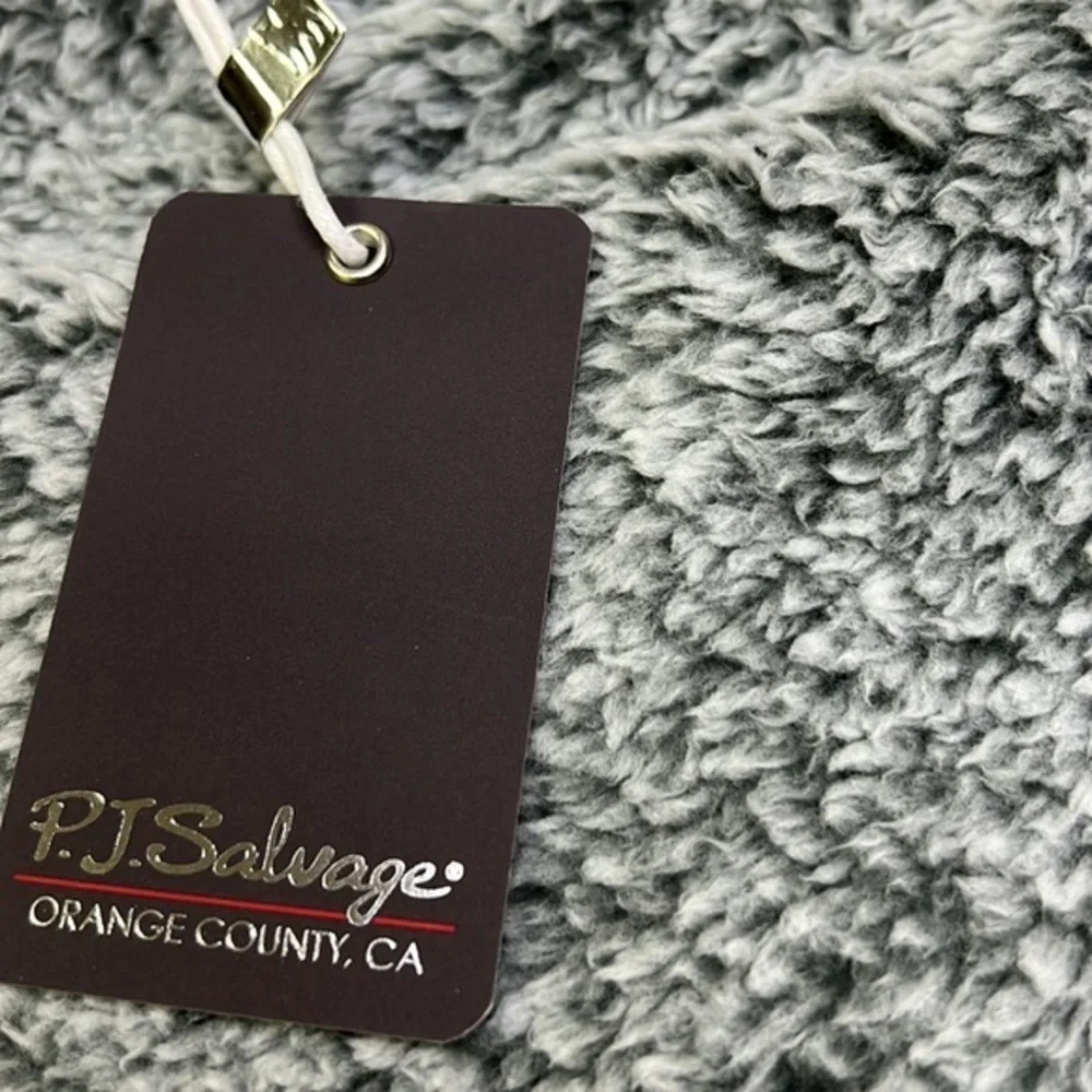 NWT ~ PJ SALVAGE LUXURY SLEEP SHORT TEDDY BEAR SOFT! Size medium - Gray frost - Picture 5 of 6